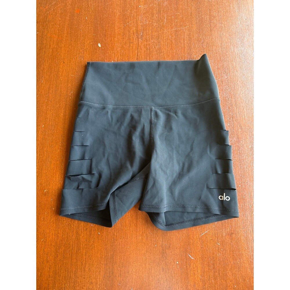 ALO side slit black shorts